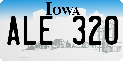 IA license plate ALE320