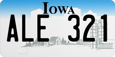 IA license plate ALE321