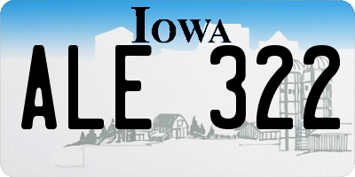 IA license plate ALE322