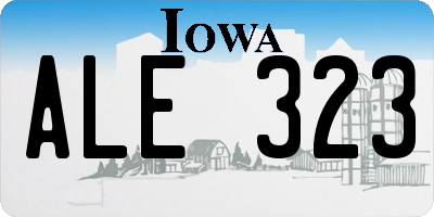 IA license plate ALE323