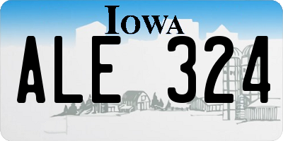 IA license plate ALE324