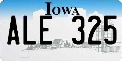 IA license plate ALE325