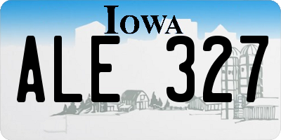 IA license plate ALE327