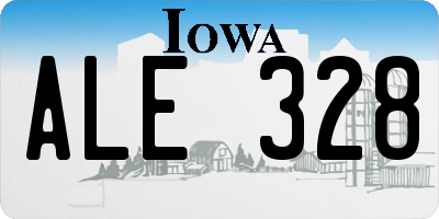 IA license plate ALE328