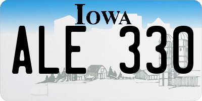 IA license plate ALE330