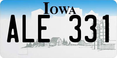 IA license plate ALE331