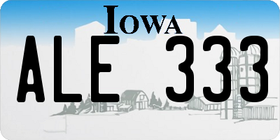 IA license plate ALE333