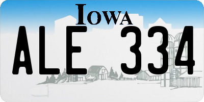IA license plate ALE334
