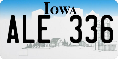 IA license plate ALE336