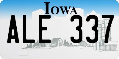 IA license plate ALE337