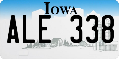 IA license plate ALE338