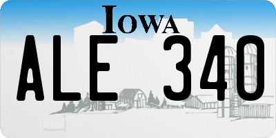 IA license plate ALE340
