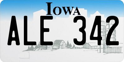 IA license plate ALE342