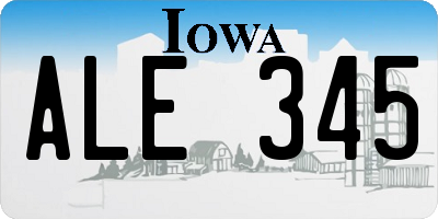 IA license plate ALE345