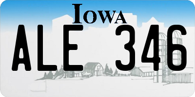IA license plate ALE346