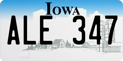 IA license plate ALE347
