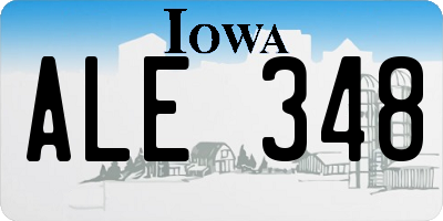 IA license plate ALE348