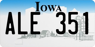 IA license plate ALE351