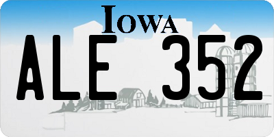 IA license plate ALE352