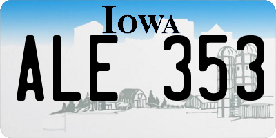 IA license plate ALE353