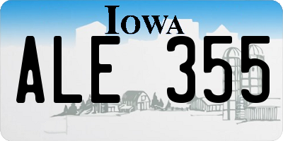 IA license plate ALE355