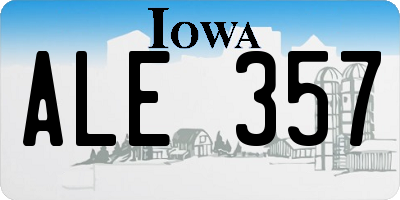 IA license plate ALE357