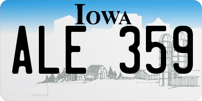 IA license plate ALE359