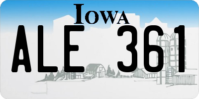 IA license plate ALE361