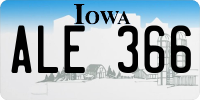 IA license plate ALE366