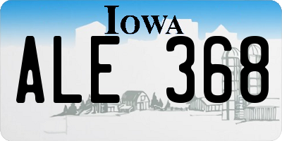 IA license plate ALE368