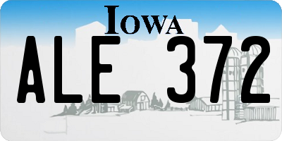IA license plate ALE372