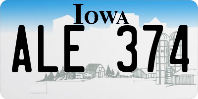 IA license plate ALE374