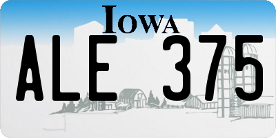 IA license plate ALE375