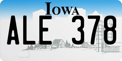 IA license plate ALE378