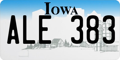 IA license plate ALE383