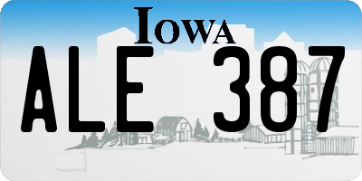 IA license plate ALE387