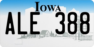 IA license plate ALE388