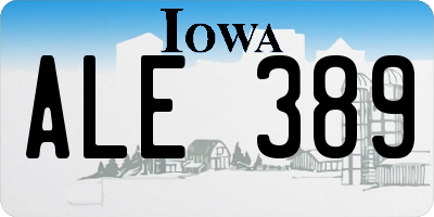 IA license plate ALE389