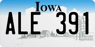 IA license plate ALE391