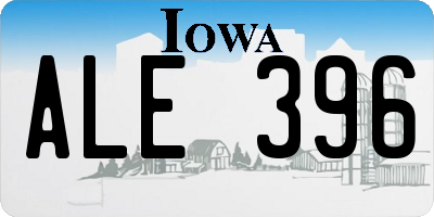 IA license plate ALE396