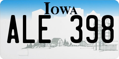 IA license plate ALE398