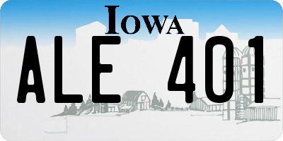 IA license plate ALE401