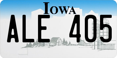 IA license plate ALE405