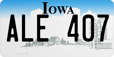 IA license plate ALE407