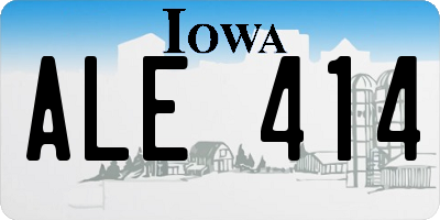 IA license plate ALE414