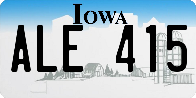 IA license plate ALE415