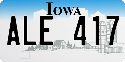 IA license plate ALE417