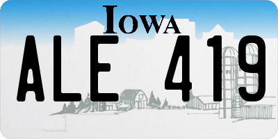 IA license plate ALE419
