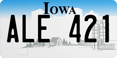 IA license plate ALE421