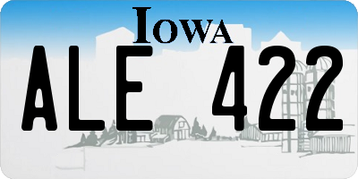 IA license plate ALE422